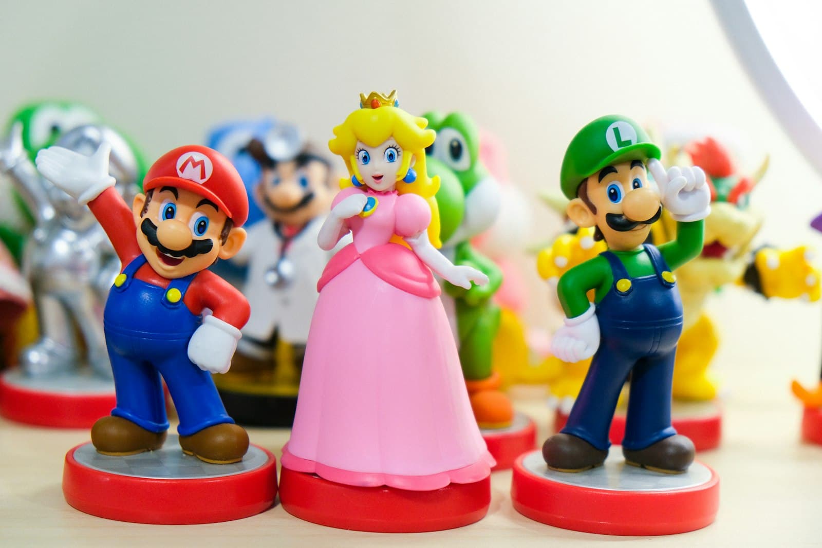 Wooden toys on a table in natural light