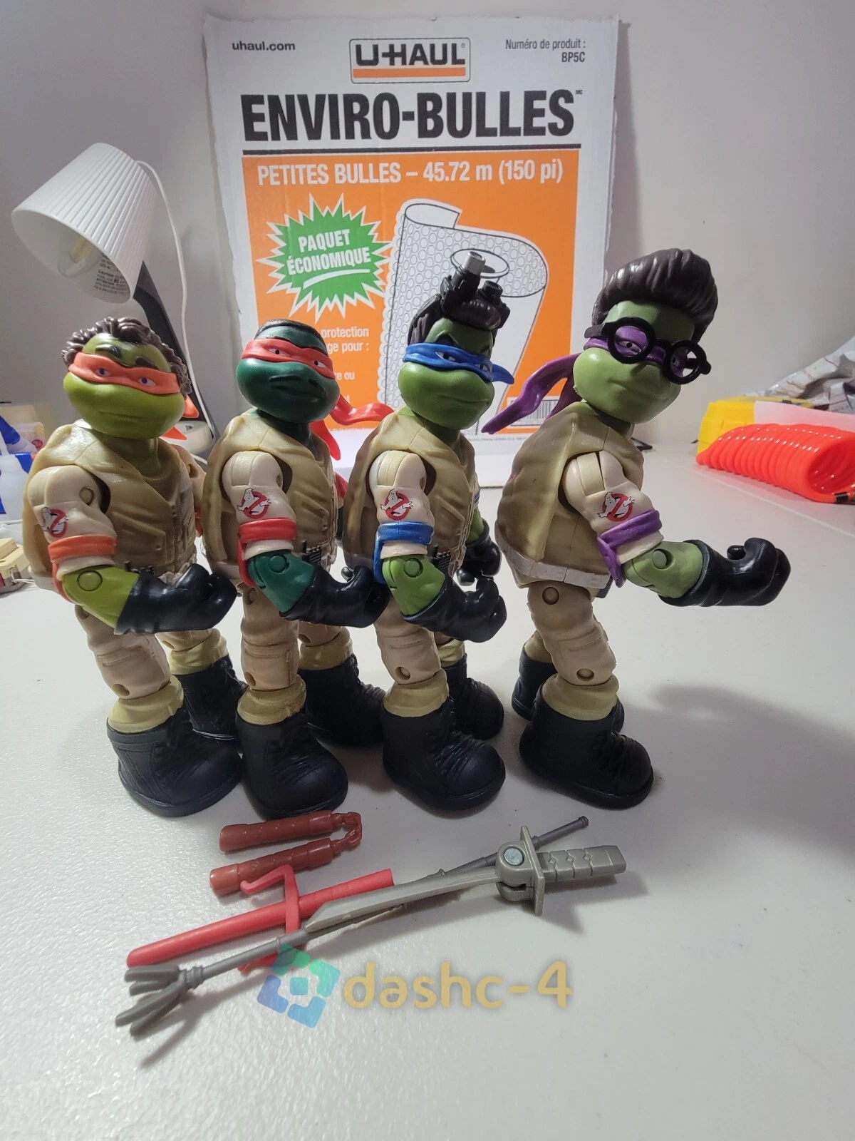 Playmates Teenage Mutant Ninja Turtles Tmnt Ghostbusters 6.5" Four Used Figures view 2