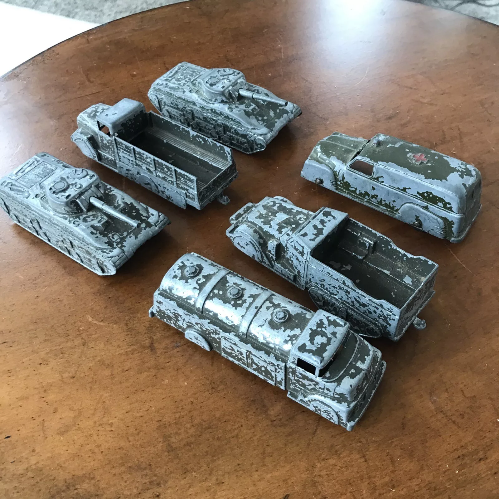 Metal toy army military tanks view 2
